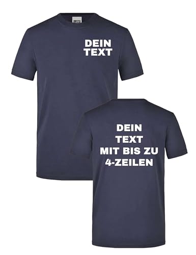 Herren Workwear T-Shirt - Arbeitskleidung für Handwerk Bedrucken Lassen - Männer Geschenk selbst gestalten mit Text - Navyblau M von NIMAMA