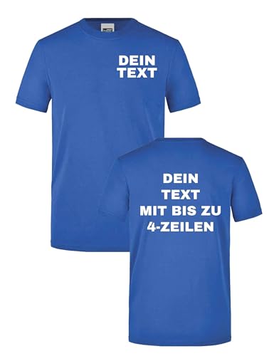 Herren Workwear T-Shirt - Arbeitskleidung für Handwerk Bedrucken Lassen - Männer Geschenk selbst gestalten mit Text - Royalblau L von NIMAMA