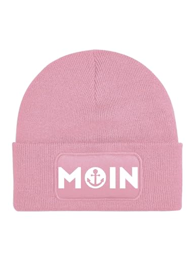 Kinder Mütze Beanie Moin 2 Wintermütze Statement Spruch Print Geschenk Unisex Strickmütze für Jungen und Mädchen - Rosa von NIMAMA