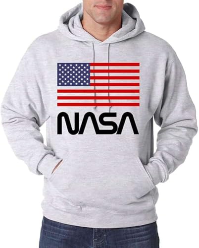 NASA USA Logo Herren Hoodie Pullover - Grau 4XL von NIMAMA
