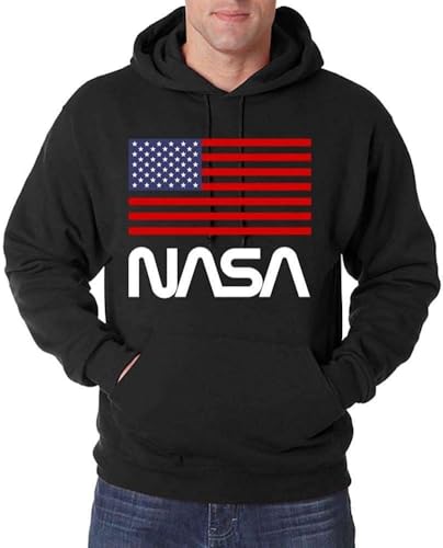 NASA USA Logo Herren Hoodie Pullover - Schwarz M von NIMAMA