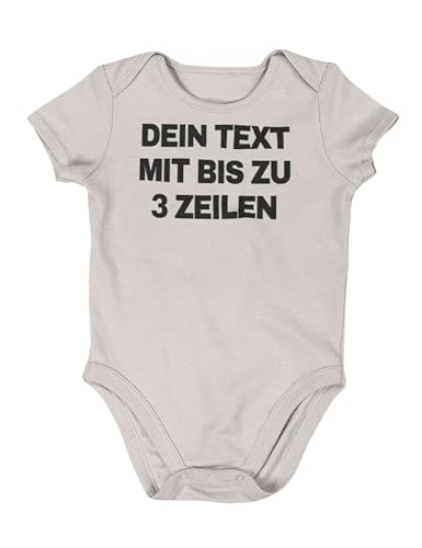 NIMAMA Baby Strampler Bedrucken Lassen - Unisex Bio-Baumwoll Body mit Wunschtext personalisiert - Individueller Strampler als Geschenk für Jungen und Mädchen selbst gestalten - Natur 3-6 Monate von NIMAMA