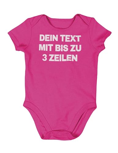 NIMAMA Baby Strampler Bedrucken Lassen - Unisex Bio-Baumwoll Body mit Wunschtext personalisiert - Individueller Strampler als Geschenk für Jungen und Mädchen selbst gestalten - Pink 18-24 Monate von NIMAMA