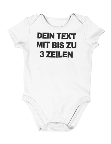 NIMAMA Baby Strampler Bedrucken Lassen - Unisex Bio-Baumwoll Body mit Wunschtext personalisiert - Individueller Strampler als Geschenk für Jungen und Mädchen selbst gestalten - Weiß 3-6 Monate von NIMAMA