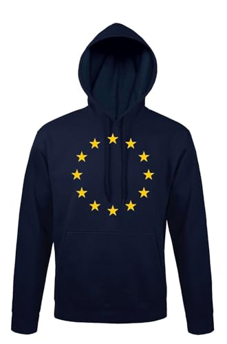 NIMAMA Europaflagge EU Flagge Herren Hoodie Pullover - Navyblau M von NIMAMA