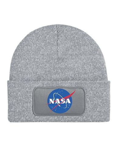 NIMAMA Kinder Mütze Beanie NASA Wintermütze Statement Spruch Print Geschenk Unisex Strickmütze für Jungen und Mädchen - Graumeliert von NIMAMA