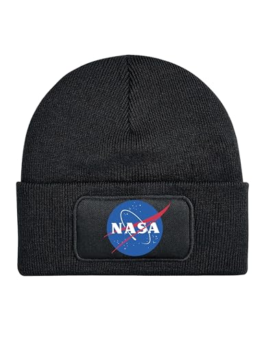 NIMAMA Kinder Mütze Beanie NASA Wintermütze Statement Spruch Print Geschenk Unisex Strickmütze für Jungen und Mädchen - Schwarz von NIMAMA