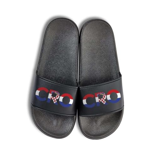 NIMAMA Kroatien Hrvatska CRO Badelatschen Flip Flops Badeschuhe Unisex für Damen und Herren - Schwarz/Schwarz - 44/45 NIMAMA Kroatien Hrvatska CRO Badelatschen Flip Flops Badeschuhe Unisex für Damen und Herren - Schwarz/Schwarz - 44/45 von NIMAMA