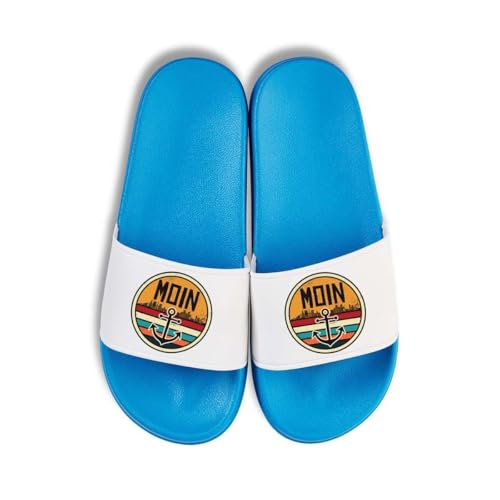 NIMAMA Moin Anker Badelatschen Flip Flops Badeschuhe Unisex für Damen und Herren - Blau/Weiß - 42/43 von NIMAMA