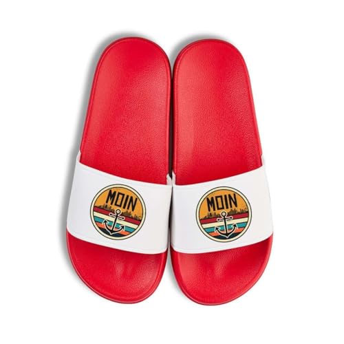 NIMAMA Moin Anker Badelatschen Flip Flops Badeschuhe Unisex für Damen und Herren - Rot/Weiß - 40/41 von NIMAMA