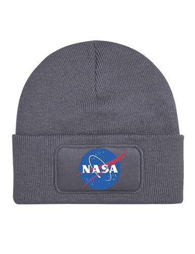 NIMAMA Mütze Beanie NASA Wintermütze Statement Spruch Print Geschenk Unisex Strickmütze für Herren & Damen - Dunkelgrau von NIMAMA