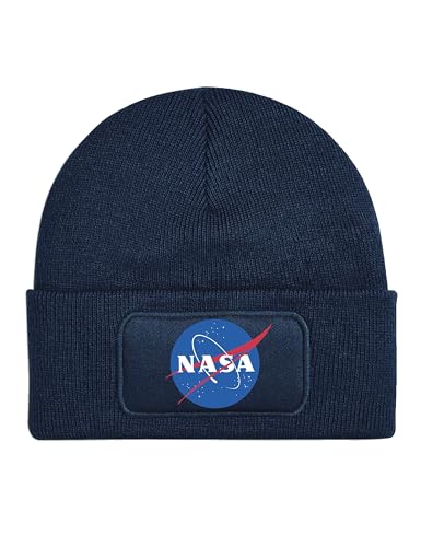 NIMAMA Mütze Beanie NASA Wintermütze Statement Spruch Print Geschenk Unisex Strickmütze für Herren & Damen - Navyblau von NIMAMA
