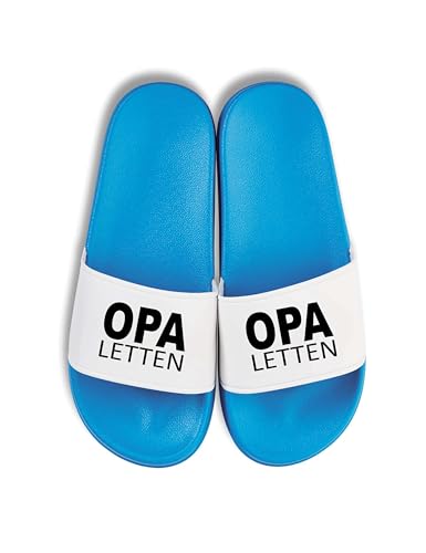 NIMAMA Opa Letten Herren Badelatschen Flip Flops - Statement Badeschuhe für Männer - Opi Badesandalen & Hausschuhe - Blau/Weiß - 40/41 NIMAMA Opa Letten Herren Badelatschen Flip Flops - Statement Badeschuhe für Männer - Opi Badesandalen & Hausschuhe - Blau/Weiß - 40/41 von NIMAMA