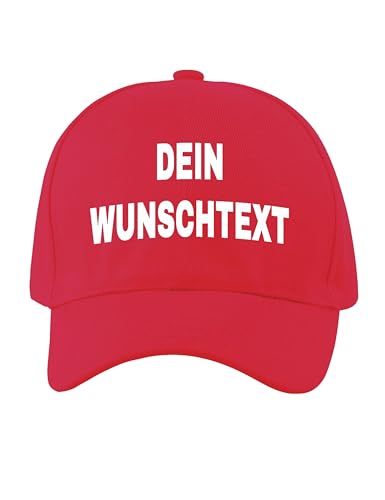 NIMAMA Unisex Kinder Cap Bedrucken Lassen - Mit Wunschtext personalisiert - Individuell als Geschenk für Jungen und Mädchen selbst gestalten - Rot von NIMAMA