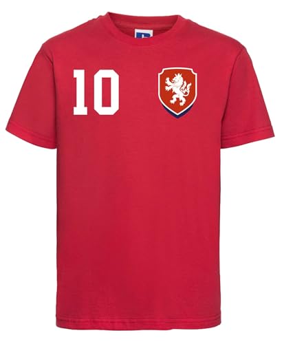 Tschechien Kinder T-Shirt Trikot Personalisiert mit Wunschname + Nummer - Rot 6 Jahre (106/116) von NIMAMA