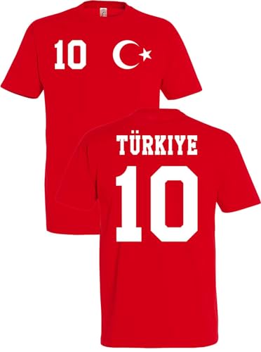 Türkei Herren T-Shirt Türkiye Trikot personalisiert mit Wunschname + Nummer - Rot L von NIMAMA
