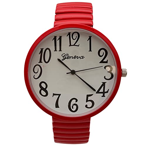 NIMI Super großes Zifferblatt Stretch Armband Uhr (rot) von NIMI