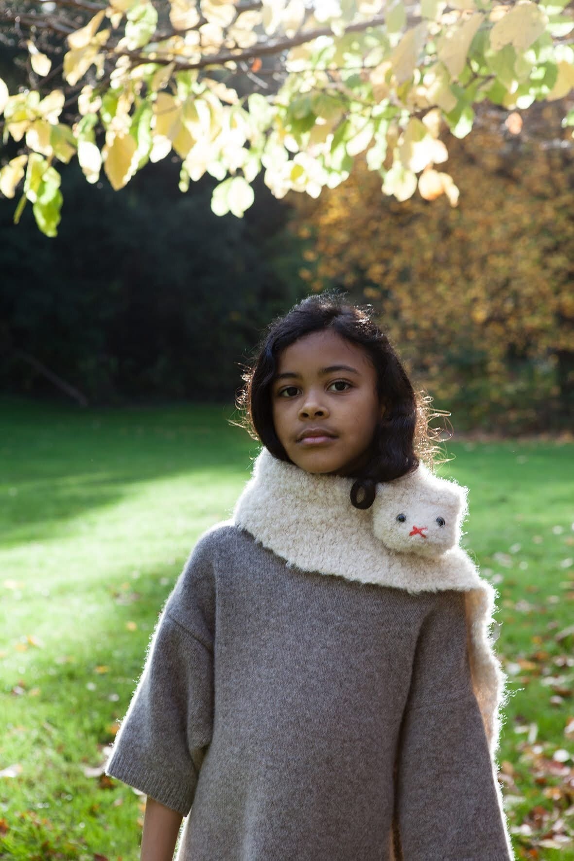 Katzenschal Für Kinder, Gestrickter Schal Aus Flauschigem Bouclégarn von NINAFUEHRER