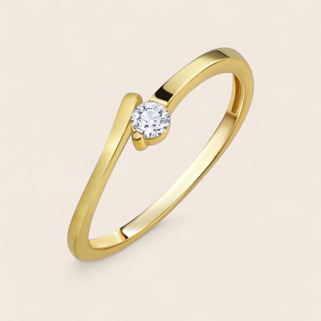 333 Gold Damen Ring Mit Zirkonia Ø 3mm - Umarmung von NINASIAjewelry