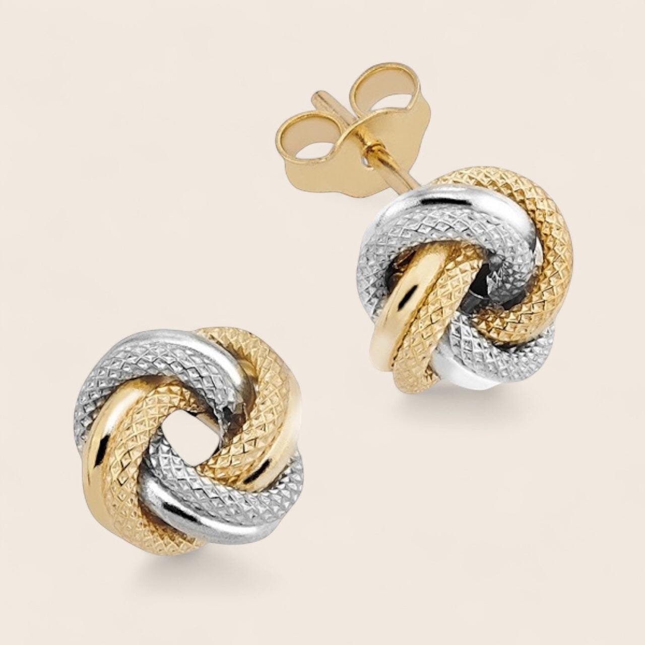 585 Gold Bicolor Knoten Ohrstecker Ø 9mm von NINASIAjewelry