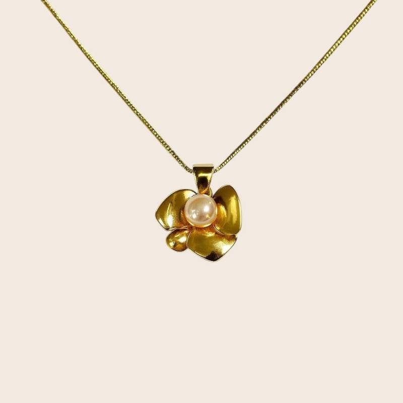 Blume Der Perle - Edle Halskette Aus 925 Silber 18K Vergoldet von NINASIAjewelry
