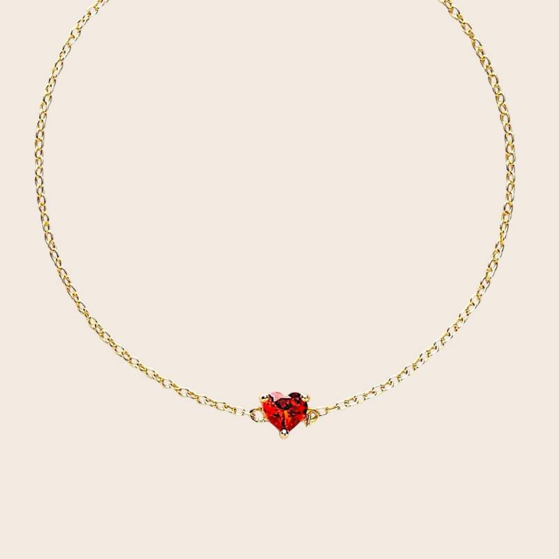 Red Heart - Armband Mit Zirkonia-Inlay Aus 925 Silber 18K Vergoldet von NINASIAjewelry