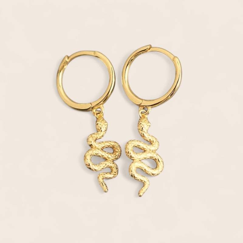 Schlangen Creolen Anima - Ohrringe Aus 925Er Sterling Silber 18K Vergoldet von NINASIAjewelry