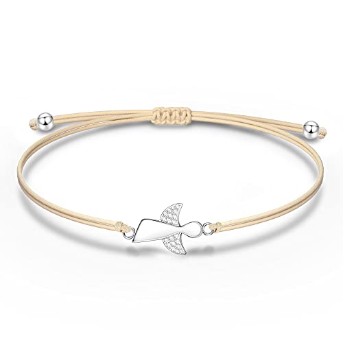 NINAWISH Armband Kommunion Mädchen Firmung Geschenke Mädchen Konfirmation Erstkommunion Geschenk Engel Schutzengel Geburtstag Konfirmationsgeschenk Frauen Silber Jugendweihe Taufe Weihnachten von NINAWISH