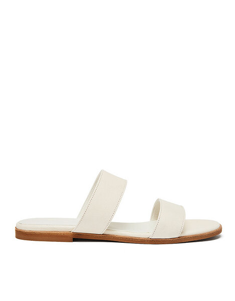 NINE TO FIVE Strappy Slide #adria off white von NINE TO FIVE