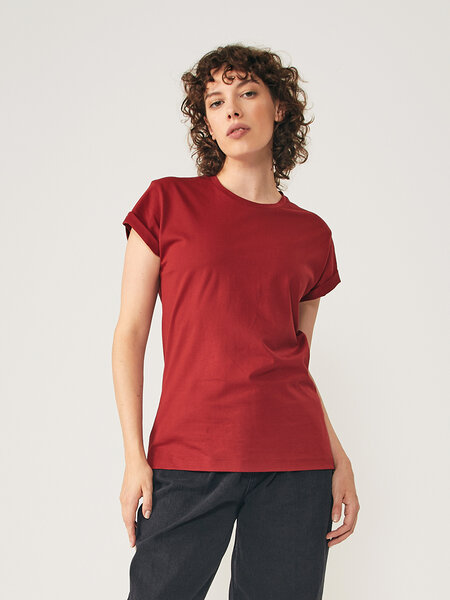 NINE TO FIVE #eib - Damen T-Shirt aus Bio-Baumwolle mit Turn-Up von NINE TO FIVE
