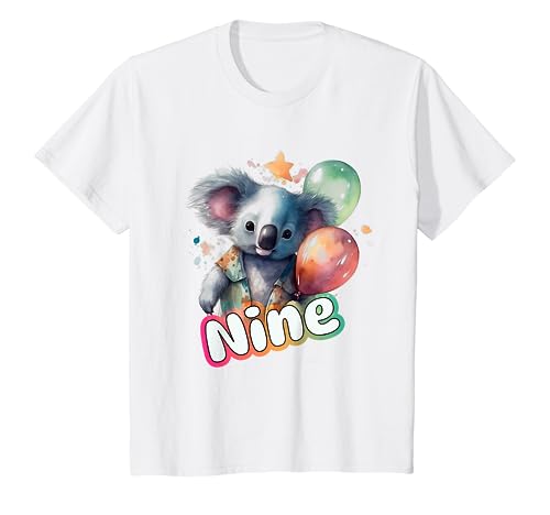 Kinder NINE - Schöner Mädchen Name mit süßem Koala T-Shirt von NINE Tochter Enkel Geburtstag Geschenkideen