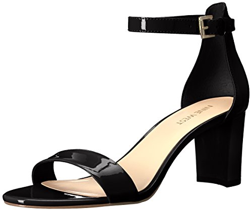 NINE WEST Damen Pruce Sandale mit Absatz, Schwarz/Schwarz, 41.5 EU von NINE WEST