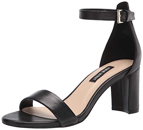 NINE WEST Damen Pruce Sandale mit Absatz, Schwarz Leder, 40 EU von NINE WEST