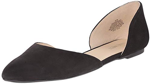 NINE WEST Damen Raumschiff D'Orsay Ballerinas, Schwarz Nubuk von NINE WEST