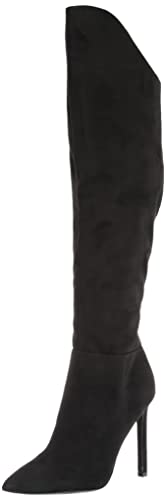 NINE WEST Damen Teleena2 Overknee-Stiefel, Schwarzes Wildleder, 38.5 EU von NINE WEST