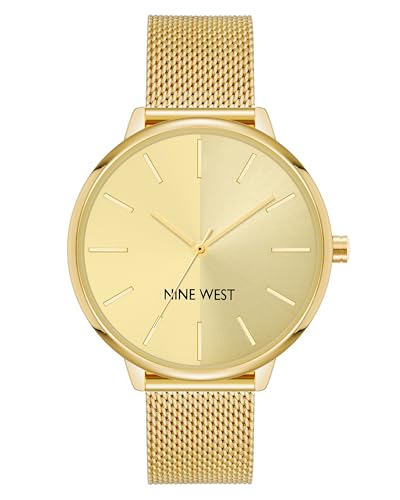 NINE WEST Women's Mesh Bracelet Watch Gold von Nine West