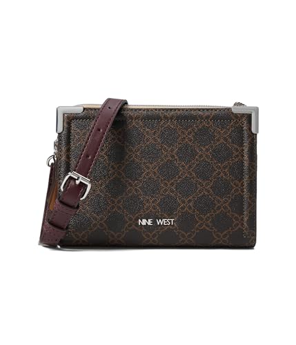 NINE WEST Radzi SLG Wallet On A String Brown Logo/Merlot One Size, Braunes Logo/Merlot, Einheitsgröße, Radzi Slg Geldbörse mit Schnur von NINE WEST