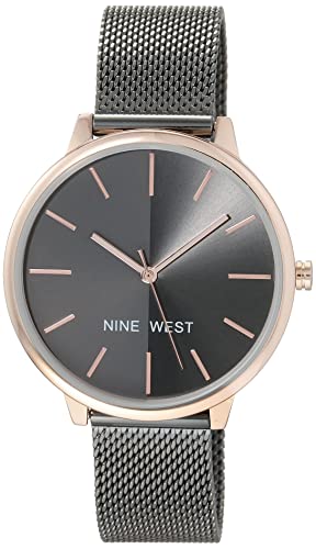 NINE WEST Women's Mesh Bracelet Watch Grey von NINE WEST
