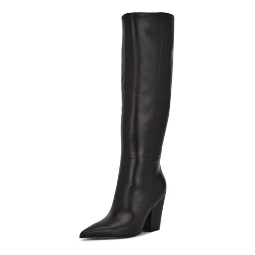 Nine West Damen Adera Kniehohe Stiefel, Schwarzes Leder, 42 EU von NINE WEST