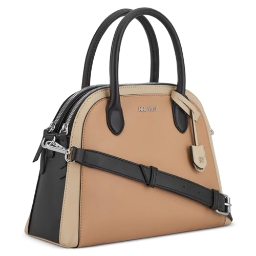 Nine West Damen Gertrude 3 Comp Dome Satchel, Designer, Trend, Schulter, Dk Khaki Multi von NINE WEST