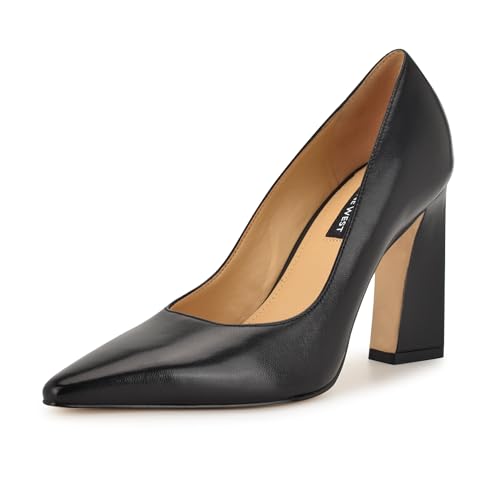 Nine West Damen Tamant Pumps, Schwarzes Leder, 38 EU von NINE WEST
