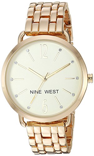 NINE WEST Damen-Armbanduhr mit echtem Kristallakzent, NW/2150CHGP von NINE WEST