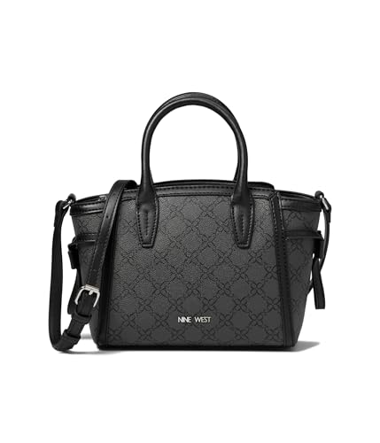 Nine West Kyler Small Satchel, Tiefschwarzes Logo, Medium von NINE WEST