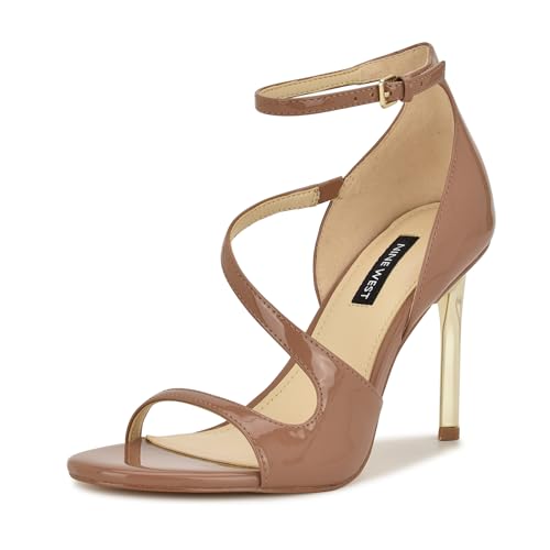 Nine West Shimmy Damen-Sandalen mit Absatz, Medium Natural Patent 101, 38 EU von NINE WEST