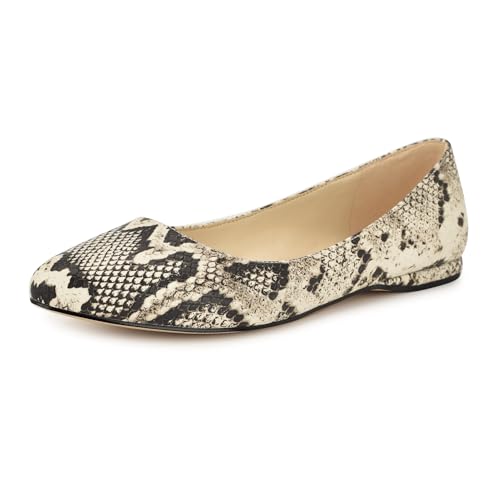 Nine West Speakup Ballerinas für Damen, Light Natural Snake Multi 113, 37 EU von NINE WEST