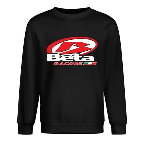 NINEAIR Beta Racing Motorcycle Sport Logo Long Sleeve Crewneck 100% Cotton Pullover Unisex Sweatshirts Black XL von NINEAIR