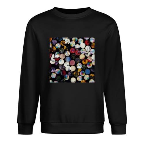 NINEAIR Four TET There is Love in You Cotton Long Sleeve Crewneck 100% Cotton Pullover Unisex Sweatshirts Black M von NINEAIR