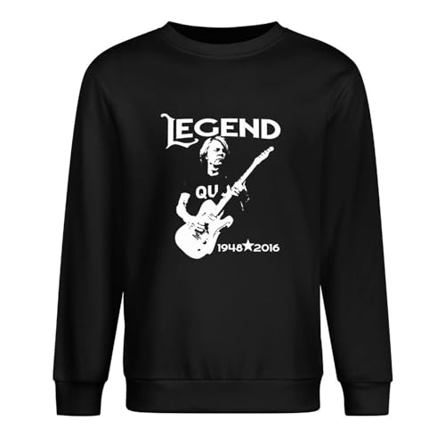 NINEAIR Rick Parfitt Homage Mens StatQuo Legend R.I.P Tribute Long Sleeve Crewneck 100% Cotton Pullover Unisex Sweatshirts Black XL von NINEAIR