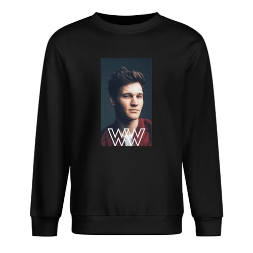 NINEAIR Wincent Weiss 100% Cotton Men Pullover Long Sleeve Crewneck Unisex Sweatshirts Black S von NINEAIR