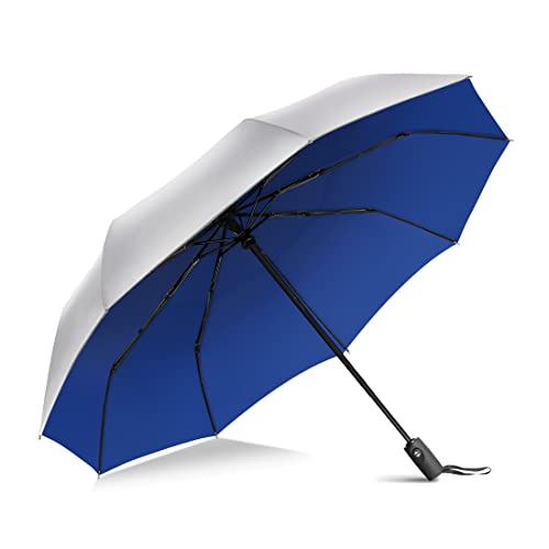 NINEMAX Regenschirm Klein Automatik - Regenschirm Sturmfest Faltbar - Sonnenschutz Regenschirm UPF50+(Blau) von NINEMAX